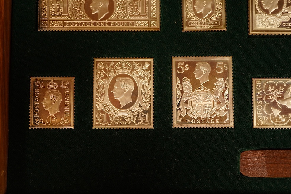 Hallmark collections, 'The Stamps of Royalty', produced in sterling silver to commemorate the Queen‘s silver jubilee 1977, cased with certificate